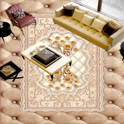 

Free shipping flooring custom living room self-adhesive photo Imitation soft European pattern 3D stickers wallpaper 250cmx200cm