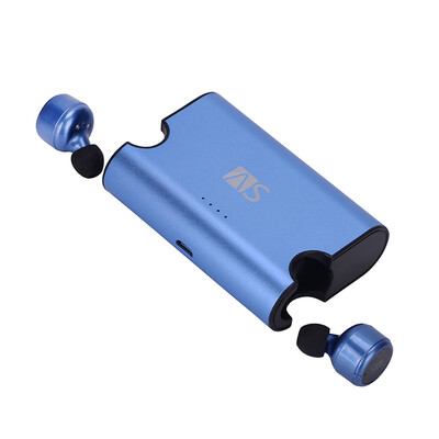 

AS X2T button Bluetooth headset wireless mini invisible headset with charging compartment long battery life Apple Android phone universal sapphire blue