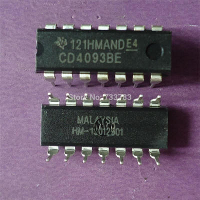 

50pcslot TI CD4093BE CD4093B CD4093 CMOS Quad 2-Input NAND Schmitt Triggers