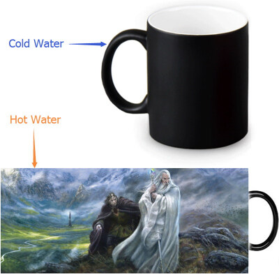

Властелин колец 350ml / 12oz Heat Reveal Mug Color Change Чашка кофе Чувствительные морфинг-кружки Волшебная чашка для чая из молока