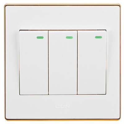 

Sidon CDN D1-K031B three open single control steel frame wall panel switch socket three open one control warranty 10 years