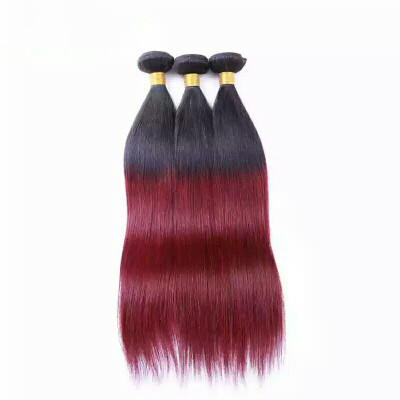 

Brazilian Human Hair Weft Gradient Red Hair Silky Straight Hair Extensions 3 BundlesPack