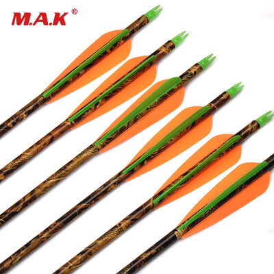 

6 шт. Camo Aluminum Arrow 30 дюймов Changable Arrowhead Камуфляжный вал для 30-80 фунтов Составной лук Стрельба из лука Охота