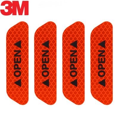 

3M светоотражающие наклейки дверная дверь безопасность предупреждение автомобильные наклейки автомобильные наклейки 2.5 * 9.3cm (4 шт.) Бриллиант красный
