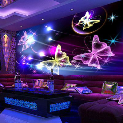 

Пользовательские 3D-обои для фото Shining Meteor Butterfly KTV Bar Большие обои для стен для стен 3D-гостиная с декором Home Decor Decal