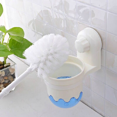 

NicerDicer Toilet Cleaning Brush Set Wall Mountable Strong Suction Bathroom Accessories new 95253