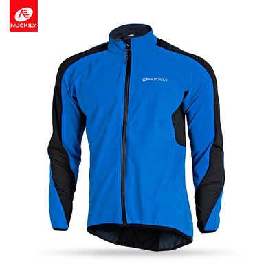 

NUCKILY Winter Mens Thermal Cycling Jacket Warm Up Bicycle Clothing Windproof Water Resistant Sports JerseyNJ604-W