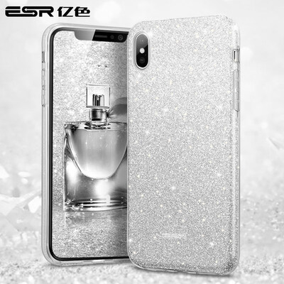 

ESR iPhone X Mobile Shell / Обложка для обуви Творческая личность Устойчивая к удару мягкая оболочка Apple x Мобильная оболочка All-inclusive Игристые / игристые / Роскошные макияж серии - серебро