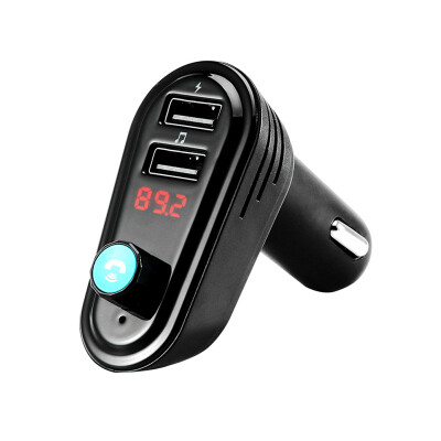 

Bluetooth Car Kit Music Player FM Transmitter Modulator 2.1A Dual USB Car Charger Support U Disk with Voltmeter DC 12/24V