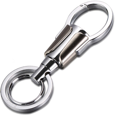 

Zobo Car Keychain Simple Parent Ring Double Keyring Keyring ZB-908 Silver Car Ornament Gift Birthday Gift