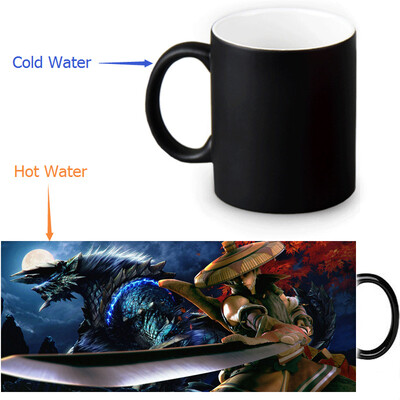 

Monster Hunter Manga 350ml/12oz Heat Reveal Mug Color Change Coffee Cup Sensitive Morphing Mugs Magic Mug Milk Tea Cups