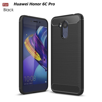 

Углеродного волокна матовый Силикон чехол на huawei honor 6c pro хуавей хонор 6c про (5.2дюймов) случае прочная Броня чехлы бампер