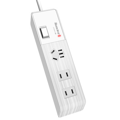 

Huntkey small new 303 new national standard child protection door 3 socket row plug row socket 18 m white