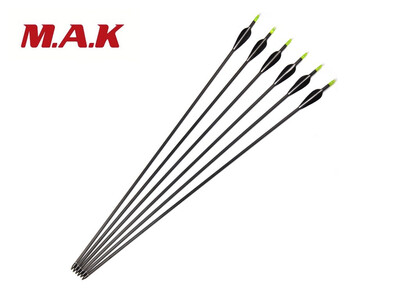 

6pcs 78cm Spine 400 Углеродная стрела со сменными наконечниками и пластиковым перо для соединения и лука стрельбы лука