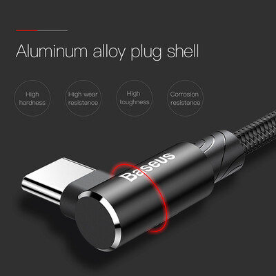 

Baseus 3 6 FT Metal Nylon Braided USB-A Type-C USB Elbow Cable Charger Data Sync Connector For Samsung Galaxy S8