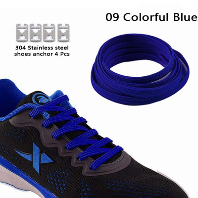

JUP 8 Pairs Lazy Not Tie Shoelaces Metal Fashion Simple Without Laces Fluorescent Green without Closure on Flat Soles Lacing