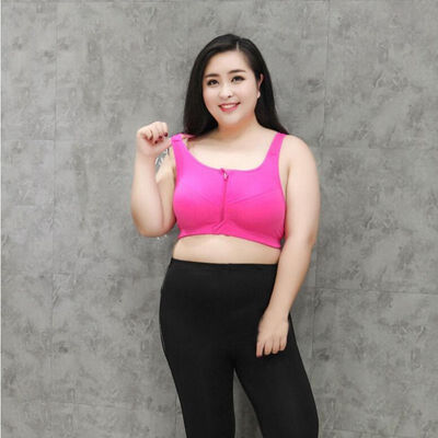 

BIG BIG size Professional Level 4 Stretch sports bras quick-drying yoga underwear women running GYM zipper Adjustable Strap