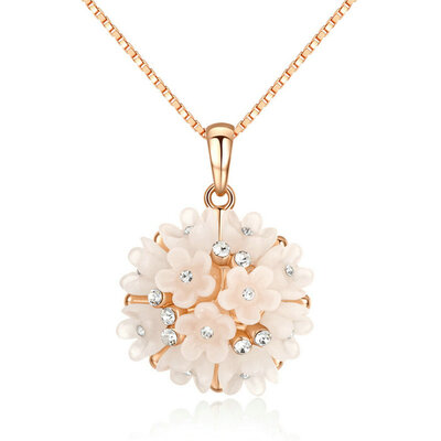 

Yoursfs® 18K Rose Gold Plated Resinous Flower Pendent Necklace Использование австрийских ювелирных изделий из кристалла