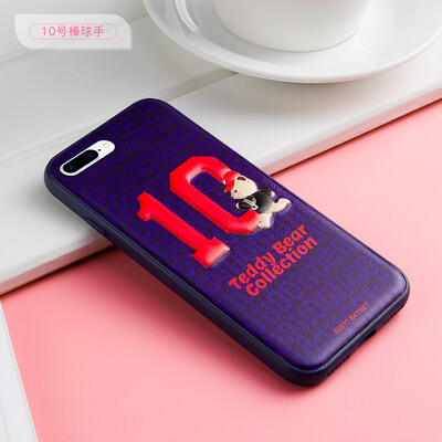 

Teddy Collection Apple 87Plus Mobile Shell iPhone87Plus Cover Cartoon Cute All-inclusive Drop Stereo Shell Personality Creative 10 Baseball Player