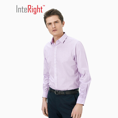 

INTERIGHT Fruit Color Business Casual Plaid Shirt Men&39s Long Sleeves Orange Plaid 40 Yards