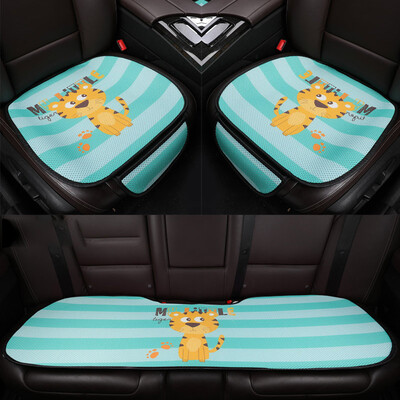 

Purple wind chime car seat three-piece summer cute cartoon car seat small square pad front row single piece four seasons universal non-slip office seat pad KA 3 piece set - upgrade version - cute tiger