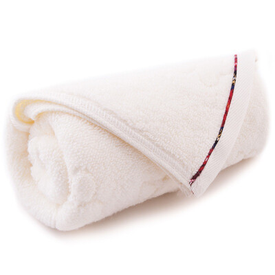 

Sanli embroidery cloth satin cartoon bear cotton towel beige