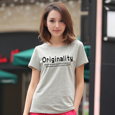 

Antarctic Nanjiren T-shirt female 2018 summer casual wild short-sleeved t-shirt Slim thin shirt female letter printing light gray S