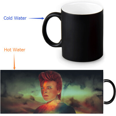 

David Bowie 350ml12oz Heat Reveal Mug Color Change Coffee Cup Sensitive Morphing Mugs Magic Mug Milk Tea Cups