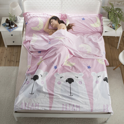 

Wolf walker dirty sleeping bag cotton portable travel tourist hotel hotel anti-dirty sheets adult indoor bear powder 200230cm LXZ-2033