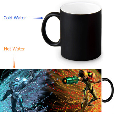 

Metroid 350ml12oz Heat Reveal Mug Color Change Coffee Cup Sensitive Morphing Mugs Magic Mug Milk Tea Cups