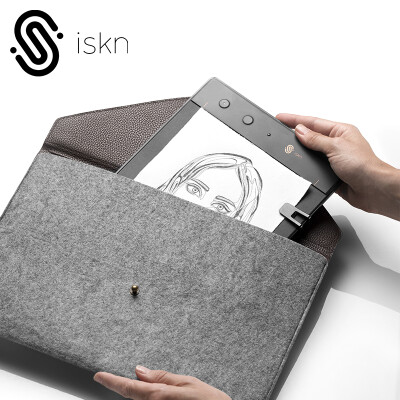 

ISKN Slate custom protective cover digital tablet hand-painted plate accessories gray leather felt