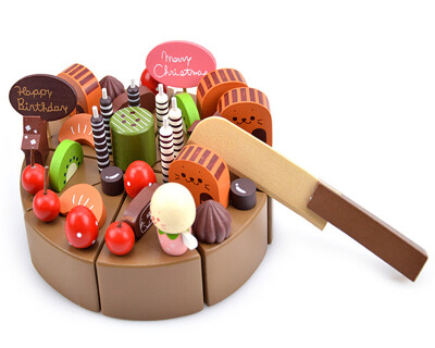 

New Wooden Baby Toys Chocolate cake Baby Simulation Toys baby Gifts