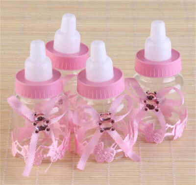 

12Pcs Fillable Bottles Bear for Baby Shower Favors Pink Girl Party Decoration