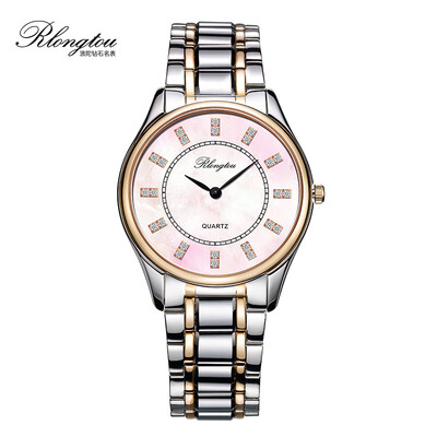 

RlongTou Wrist watch women Ultrathin series 101L-T-B Aureate Powdered shellfish steel strip front Diamond insert