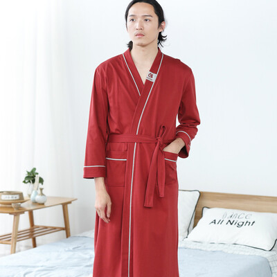 

Xinmeishu cotton bathrobes cotton gown male couple spring&autumn cotton bathrobe nine-point sleeve summer home service pajamas Japanese-style ladies bathrobe bathing suit steaming clothes