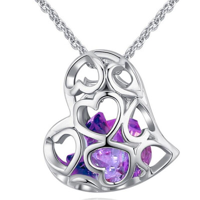 

Women Heart Pendant Necklaces Female Ladies Vintage Fashion Jewelry Accessories High Quality Valentines Day Gift 26557