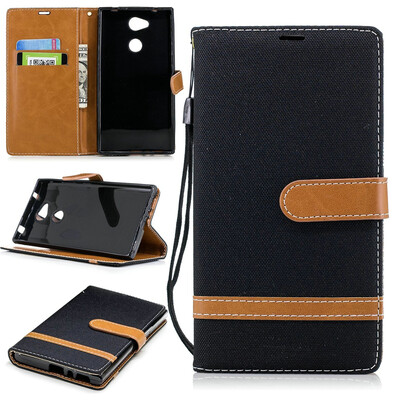 

BEFOSPEY Mixed Colors Denim PU LeatherSoft TPU Card Slot Stand Wallet Case For Sony Xperia L255"2018