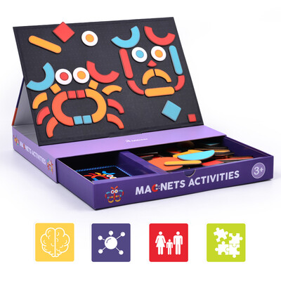 

MiDeer Childrens Toys Magnetic Piece Puzzle Toys Variety Creative Magnetic Sticker Game Box - Change Face Magnet