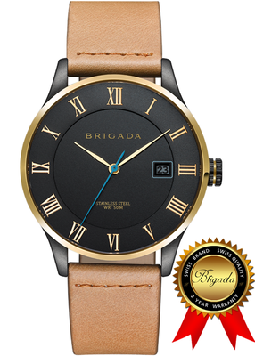 

BRIGADA Швейцарские часы для мужчин, Nice Fashion Cool Black Business Casual Men's Watch