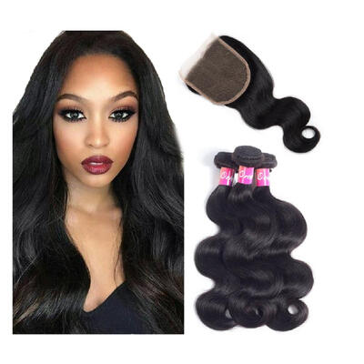 

Protea Brazilian Body Wave Virgin Hair 3 Bundles With Closure Free Part 100 Unprocessed Human Hair Remy Hair Extensions