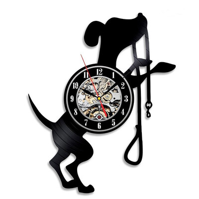 

Классический стиль Стенд Pet Dog Theme Кварц Виниловые пластинки настенные часы Подарки для любителей животных Идеи домашнего декора