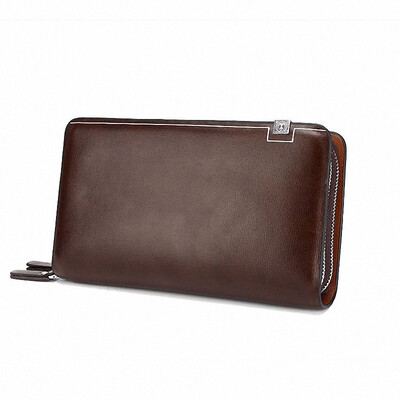 

Business Mens Purse Long Designer Double Zip Leather Mens Purse Brand Mens Clutch Luxury Purse B-fdk3202