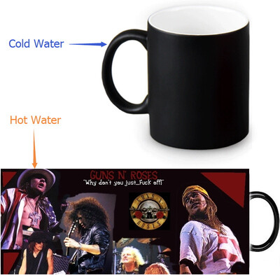 

Guns and Rose 350ml/12oz Heat Reveal Mug Color Change Coffee Cup Sensitive Morphing Mugs Magic Mug Milk Tea Cups