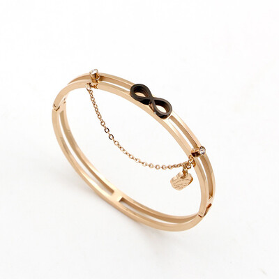 

New Black Lucky Bracelet 8 Word Chain Heart Bracelet Women Fashion Korean Accessories Bracelet