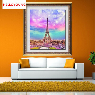 

DIY 5D Full Diamond Mosaic Diamonds Embroidery The Eiffel Tower Square Diamond Painting Cross Stitch Kit Home Decoration