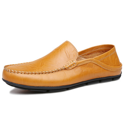 

Men Folded Two Way Wearing Leather Slip On Driving Casual Loafers Shoes