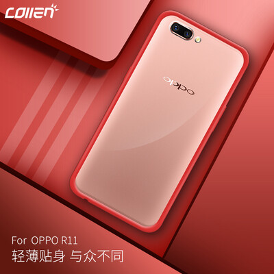 

Collen OPPO R11 Mobile Shell Cover R11 Упакованный полный корпус Мягкий прозрачный хрусталь Красный