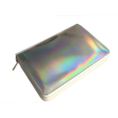 

96 слотов Ножницы для тиснения пластинчатого держателя Корпус Rainbow Laser Manicure Nail Art Organizer с двойными молниями