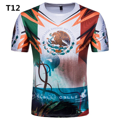 

Summer New Mens T-Shirt WorldCup Printed Football T-shirt Casual Commemorative T-shirt Sports Running Fitness Exercise