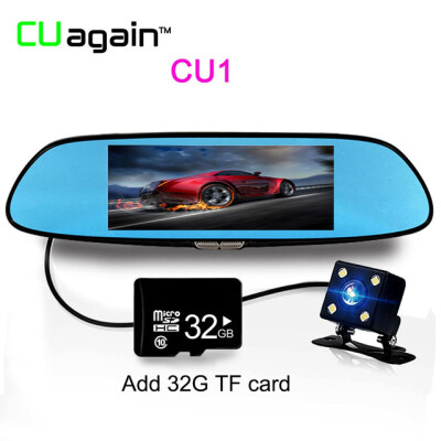 

CU1 Mirror DVR 6.5inch Двойная петля для записи объектива Автомобильная камера Обнаружение движения Парковочная камера Видеорегистратор FHD 1080P